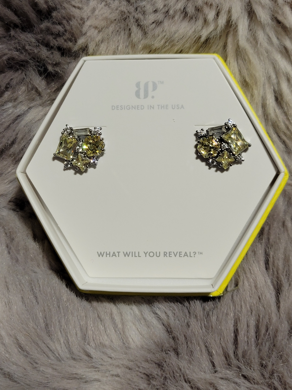 Women’s Yellow Crystal Cluster Stud Earrings by BP